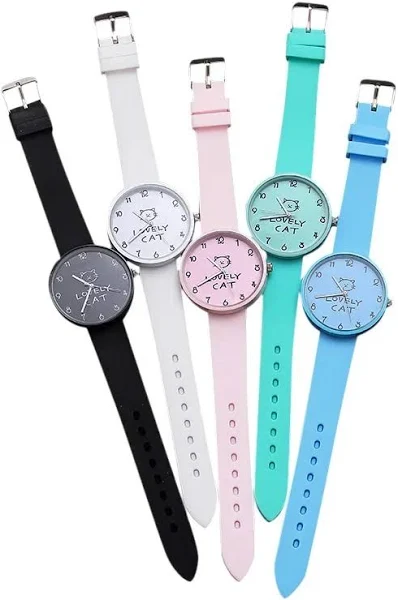 Kreskówkowy zegarek kwarcowy dla dzieci Silikonowe zegarki studenckie w kolorze cukierków Dziewczęcy