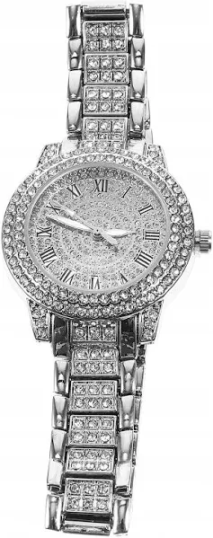 Zegarek Męski Z Diamentami Regulowana Opaska Biznesowy