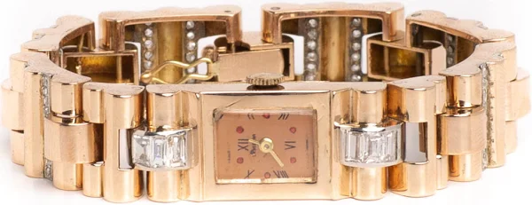 Zegarek złoty z diamentami