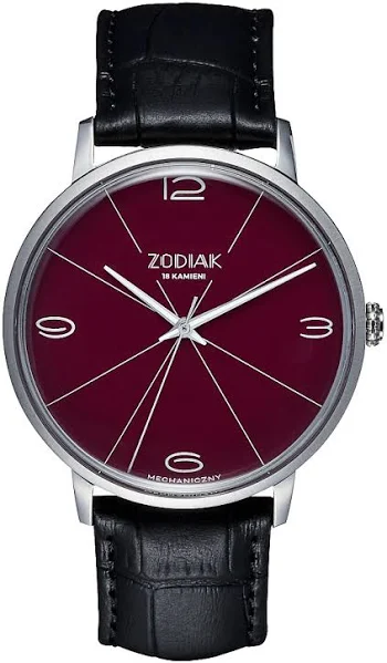 Zegarek Mechaniczny Męski Błonie Zodiak Śliwka - Szkło Szafirowe