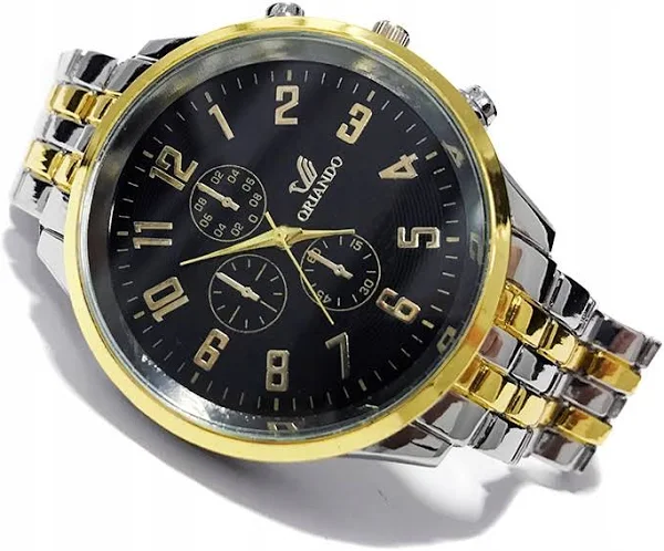 Zegarek męski Orlando bransoleta srebrny złoty