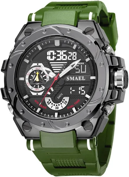 Zegarek Męski Smael Militarny Sportowy Wodoodporny SMAEL 8060 ZIELONY
