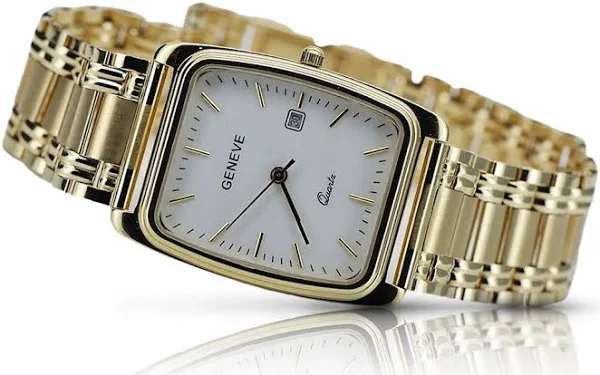 Złoty zegarek męski 14k 585 Geneve mw001ydw&mbw005y