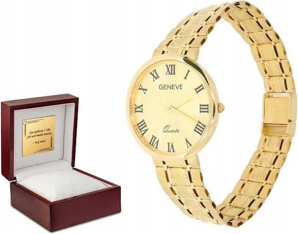 Złoty Zegarek Geneve 34g Grawer Na Odwrocie Koperty