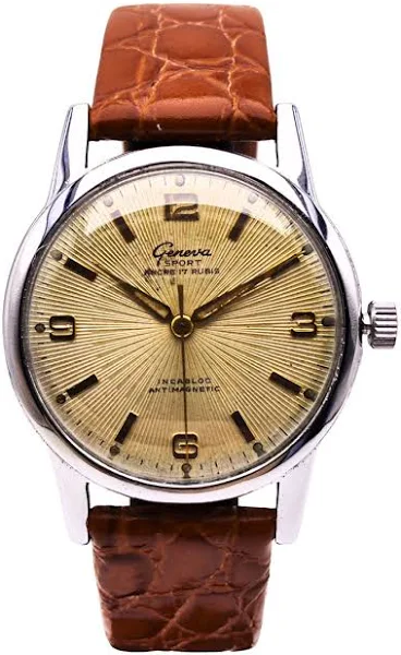 Używany Męski Zegarek GENEVA z giloszem prążkowanym