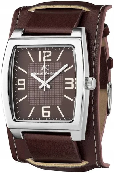 Zegarek męski analogowy pasek czarny brązowy