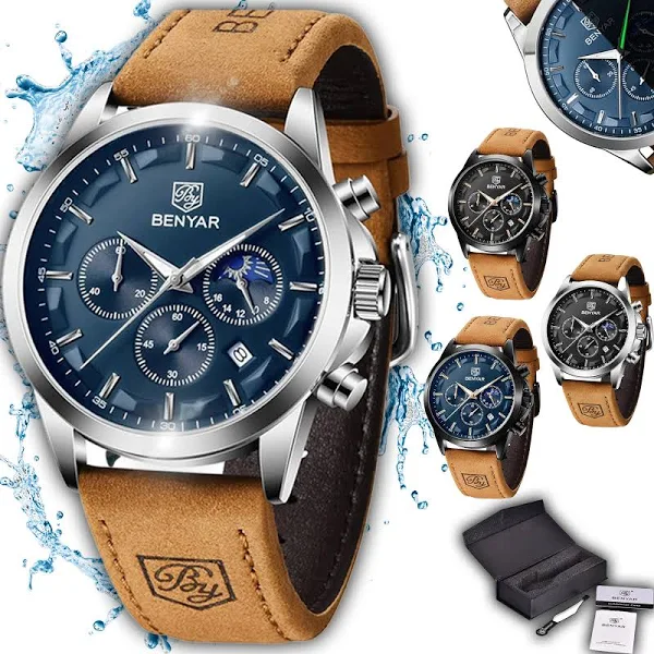 Zegarek Męski Benyar Klasyczny Chronograf Datownik