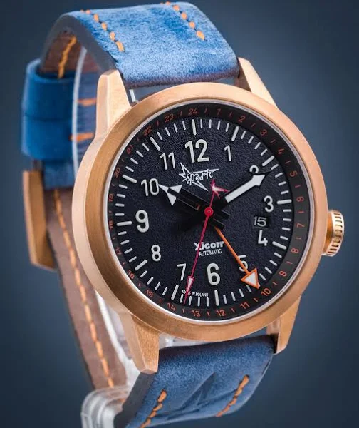 Zegarek męski Xicorr Spark GMT "Novax" Bronze Automatic Limited Edition X0719