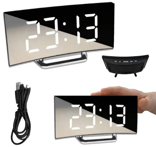 Zegar Cyfrowy Elektroniczny Budzik Led