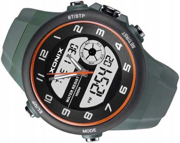 Męski Zegarek Xonix Duży LCD Wskazówki WR100m
