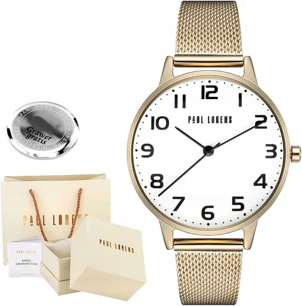 Zegarek damski Paul Lorens Elnino tarcza z cyframi Mesh box Grawer