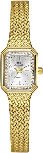 Luksusowy modne zegarki damski złoty klasyczny kwadratowy zegarek damski z kryształkami górskimi