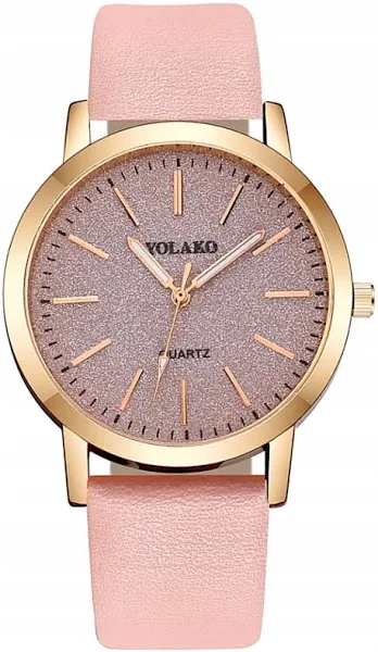 Zegarek Różowy Damski Brokatowa Tarcza