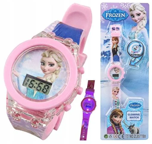 zegarek dziecięcy Frozen kraina lodu Led dla dziewczynki dzieci Światło