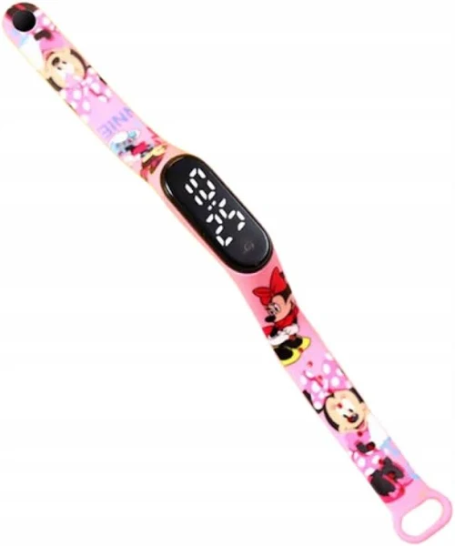 Zegarek cyfrowy LED Myszka Minnie różowy