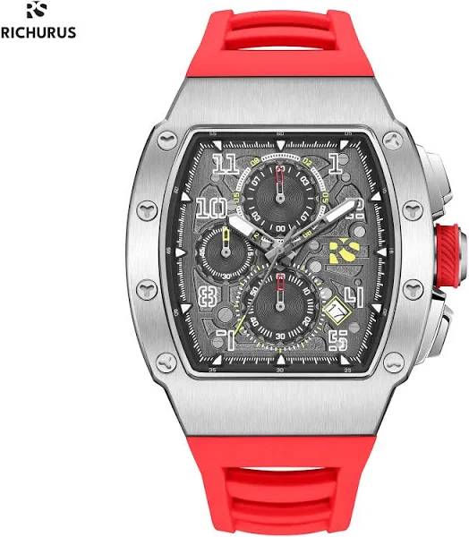 Nowy zegarek męski koperta ze stali duża tarcza sportowy kwarcowy zegarek na rękę 5ATM wodoodporny