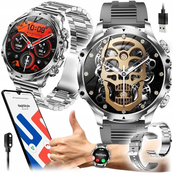 Zegarek Męski Smartwatch Menu Pl Rozmowy Wodoodporny 700 mAh