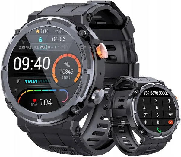 Smartwatch Męski Zegarek Wojskowy Bluetooth Rozmowy