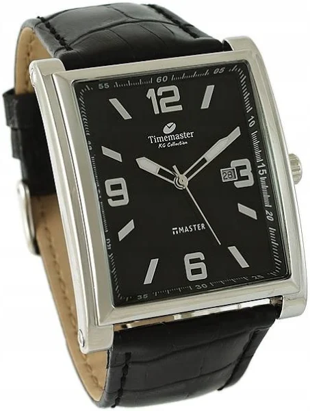 Zegarek męski na pasku Duży prostokątna koperta data Timemaster 153/282