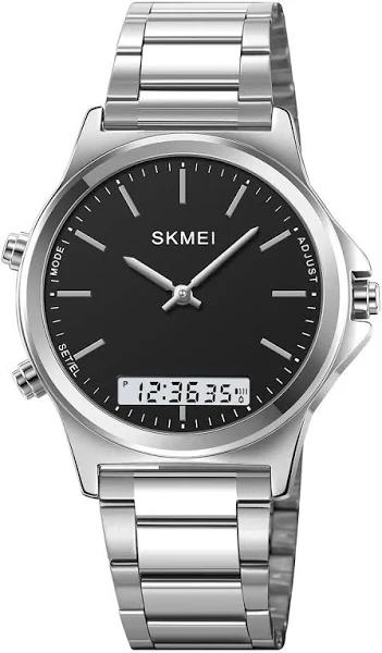 SKMEI Full Steel 3-godzinny wyświetlacz podświetlenia cyfrowe zegarki sportowe Chrono męskie