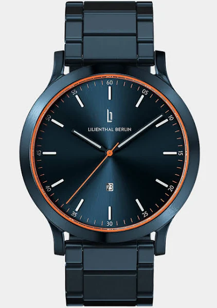 Zegarek Męski Niebieski Koperta ze stali chirurgicznej Szkło mineralne hartowane szafirowo