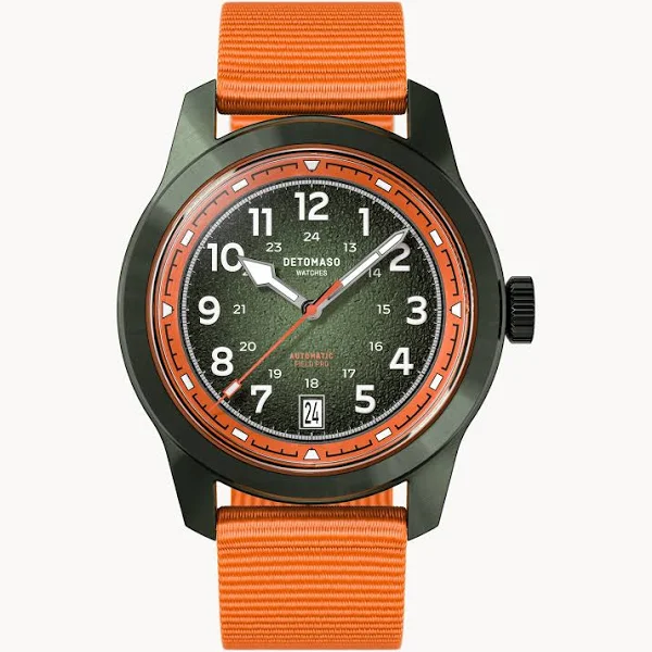 Zegarek Automatyczny Męski Zielony Stal Chirurgiczna Szkło Szafirowe Pasek z Plastików Oceanicznych