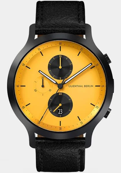 Męski Zegarek Chronograf Czarny Żółty Koperta ze Stali Chirurgicznej