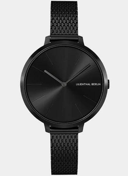 Zegarek Damski Czarny Koperta ze stali chirurgicznej Szkło mineralne utwardzone szafirem