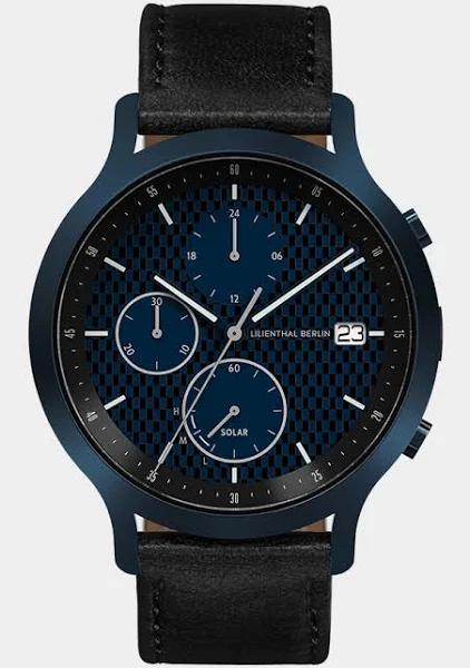 Męski Zegarek Chronograf Niebieski Szlifowana Koperta ze Stali Chirurgicznej