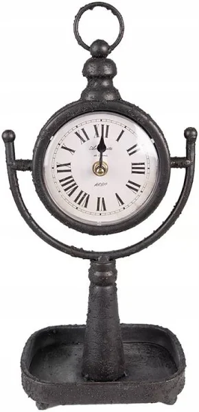 Clayre & Eef Zegar stojący w kolorze czarno-białym - 15 x 34 x 11 cm rozmiar: onesize