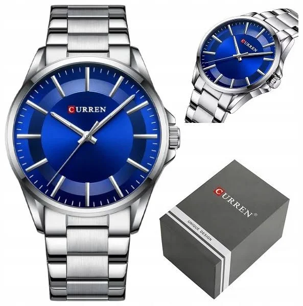 Zegarek MĘSKI CURREN LUPER +BOX +GRAWER stalowy srebrny