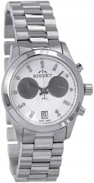 Szwajcarski zegarek damski Bisset +datownik WR5bar