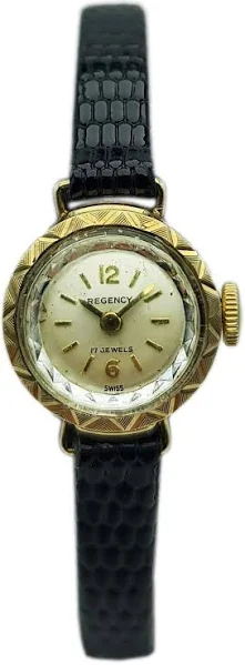Damski złoty 14kt filigranowy szwajcarski Zegarek REGENCY z lat 60-tych