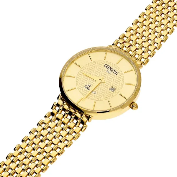 Zegarek złoty męski z okrągłą tarczą