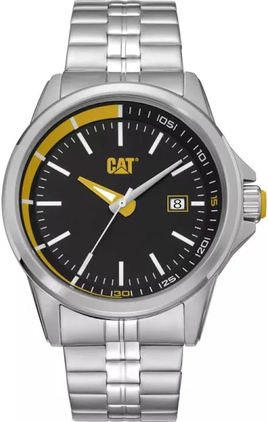 Zegarek stalowy CAT Slider 3H date BLK/YLW