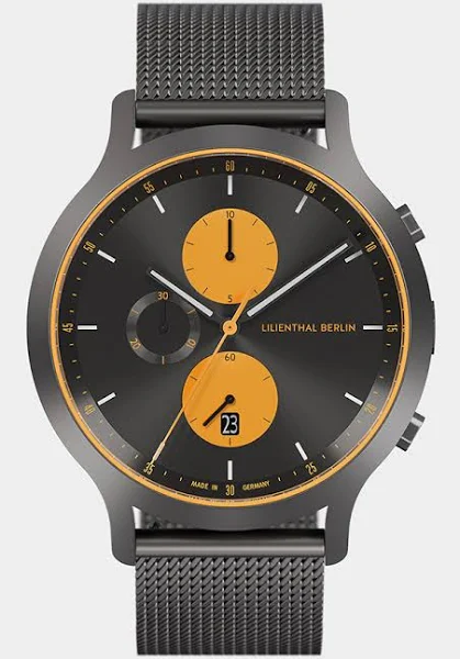 Męski Zegarek Chronograf Szary Koperta ze Stali Chirurgicznej Szkło Szafirowe