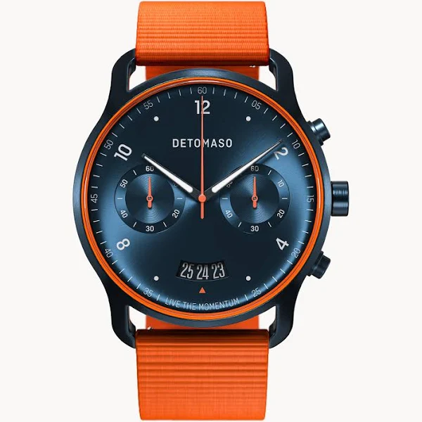 Zegarek męski Ciemnoniebieski Chronograf koperta z chirurgicznej stali