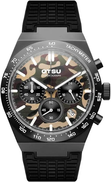 Otsu Heron Zegarek Chronograf Ze Stali Nierdzewnej W Kolorze czarnym I Moro