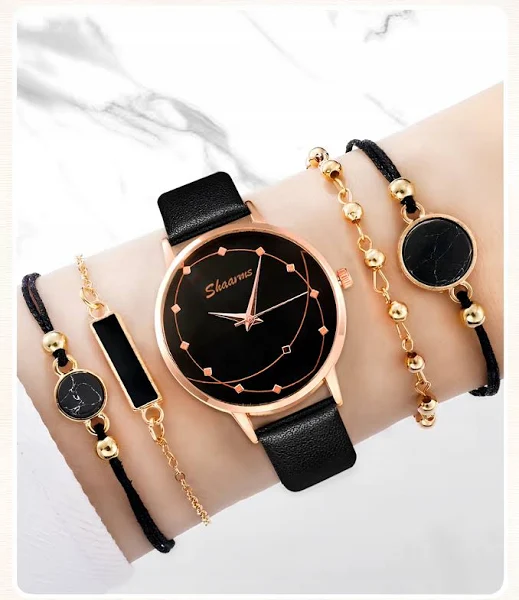 Zegarek Damski Z Bransoletkami Kobiet Zestaw