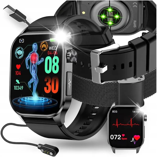 Smartwatch Z Pomiarem Cukru Ekg Ciśnienie Temperatura Hrv