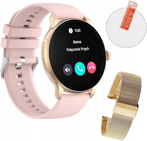 Zegarek Smartwatch Ciśnieniomierz Rozmowy Bt Powiadomienia Amoled Menu Pl