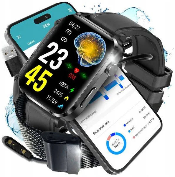 Smartwatch Zegarek Pomiar Cukru We Krwi ciśnieniomierz Światłoterapia