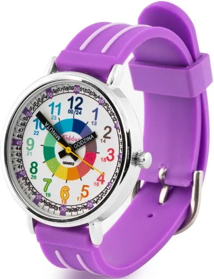 Kiddus zegarek dziecięcy Time Teacher Purple Pl