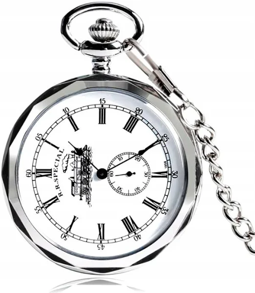 Masywny mechaniczny kolejarski zegarek kieszonkowy sikor busola z pozytywką