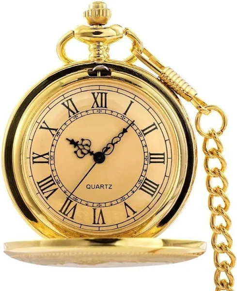 Zegarek Kieszonkowy Złoty Quartz Royal Golden Łańcuszek Pomysł