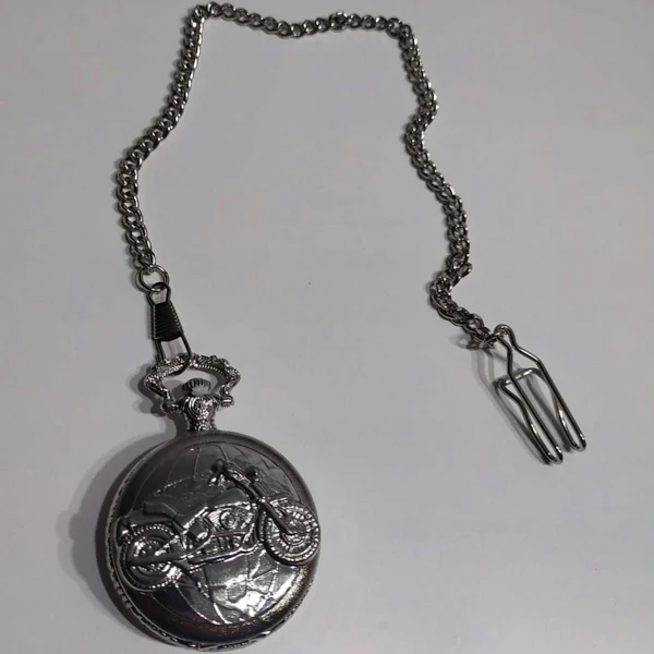 Zegarek Kieszonkowy Motocykl Motor Łańcuszek