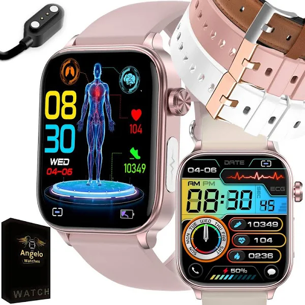 Smartwatch Zegarek Damski Pomiar Cukru Glukoza Ciśnieniomierz Tętno Menu Pl