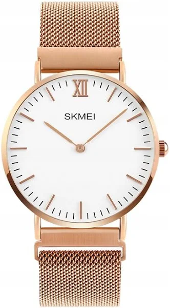 Zegarek męski Skmei mesh srebrny złoty magnetyczny
