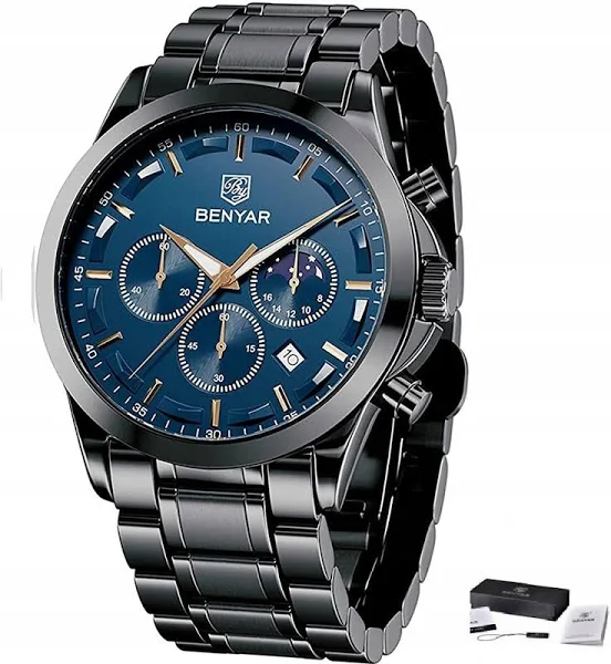 Zegarek Benyar Męski ELEGANCKI Chronograf +pudełko