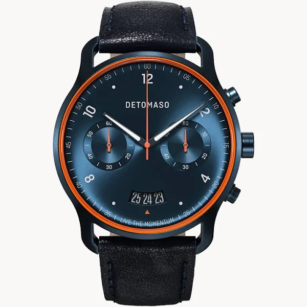 Zegarek męski Ciemnoniebieski Chronograf koperta z chirurgicznej stali